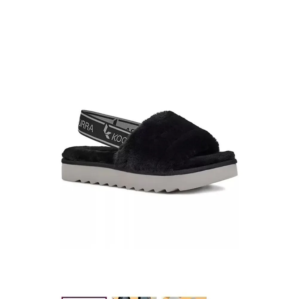 koolaburra by ugg Fuzz'n Il BOUTIQUE Faux-Fur Slippers Kids Size 2
